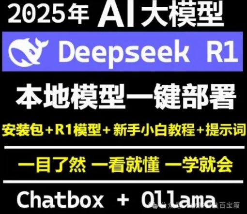 Deepseek大模型AI一键部署，安装包+R1模型+新手小白教程+提示词，一目了然